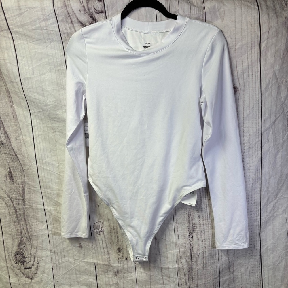 Good American White L.S. Crew Body Body Suit NWT